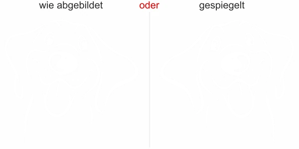 Glastattoo Putziger Hund - Ansicht Wunschfarbe