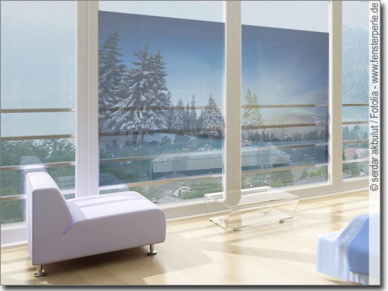 Preview: Fensterbild Schneelandschaft