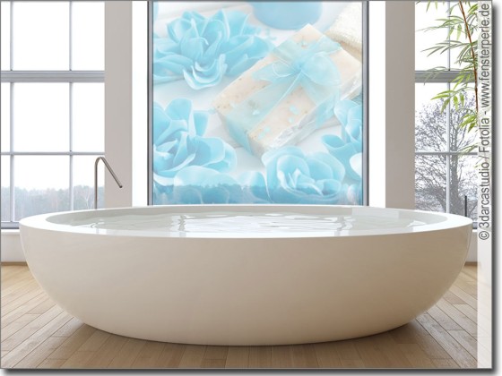 Preview: Glasbild Blaue Rose