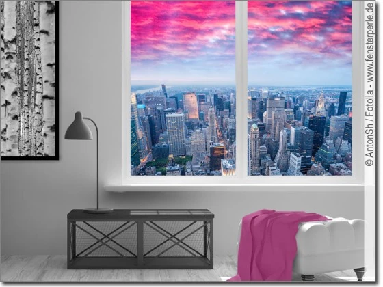 Selbstklebende Glasfolie mit Foto von New York