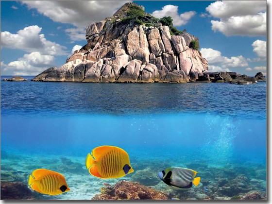 Preview: Fotofolie für Glas Insel