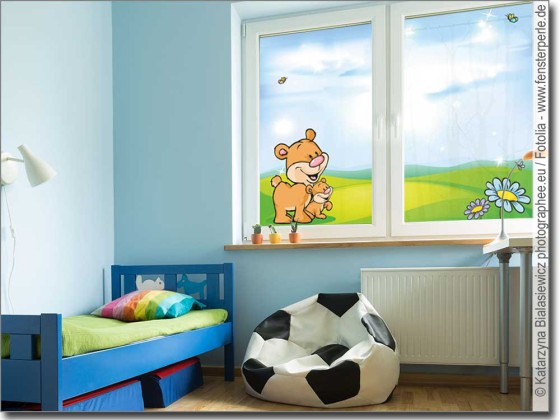 Preview: Fensterbild Folie Familie Bär