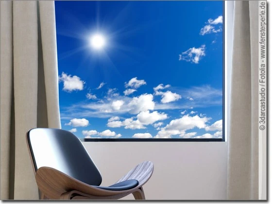Digitaldruck auf Klebefolie für Glas mit Sonne am Himmel