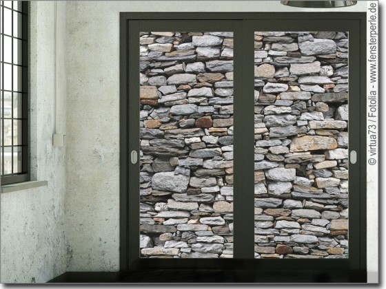 Glasprint Steinmauer