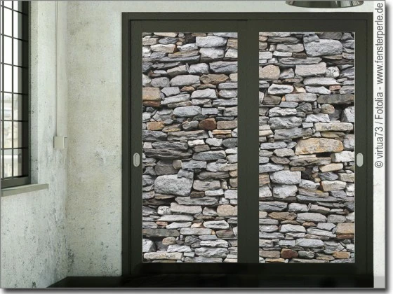 Glasprint Steinmauer