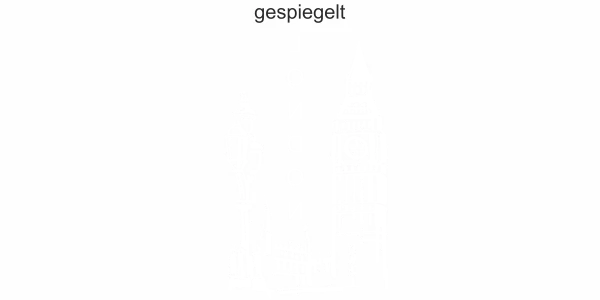 Glassticker Big Ben - Ansicht Ausrichtung und Farbauswahl