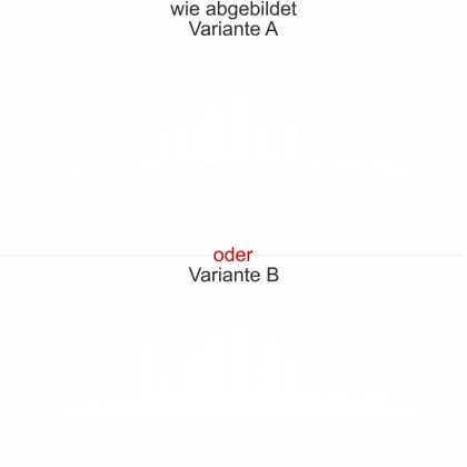 Glastattoo mit Skyline Frankfurt - Ansicht Ausrichtung mit Farbauswahl und Variante