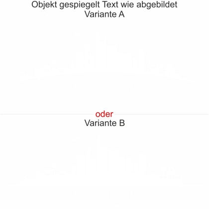 Glastattoo mit Skyline Frankfurt - Ansicht Ausrichtung mit Farbauswahl und Variante