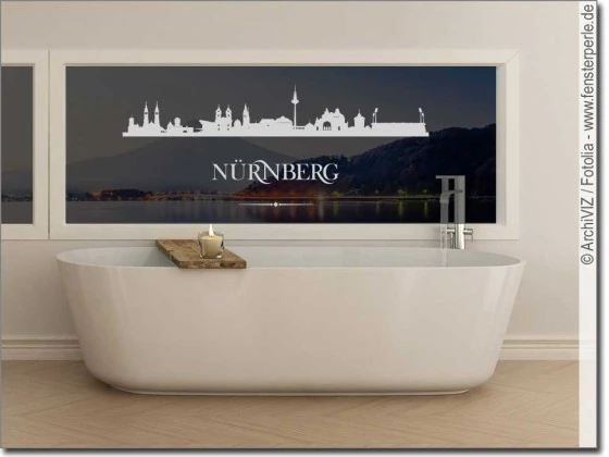 Fensteraufkleber mit Nürnberger Skyline