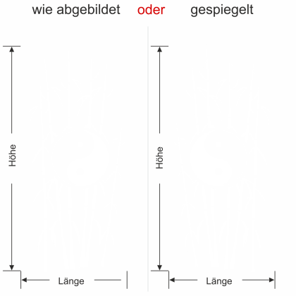 Preview: Glastattoo im Asia Style - Ansicht Ausrichtung mit Farbauswahl
