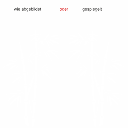 Preview: Glastattoo Bambusmotiv - Ansicht Ausrichtung mit Farbauswahl