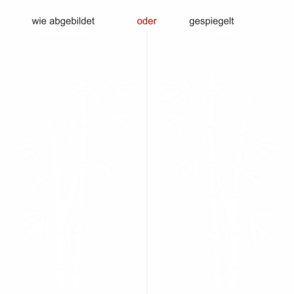 Glastattoo Bambusmotiv - Ansicht Ausrichtung mit Farbauswahl