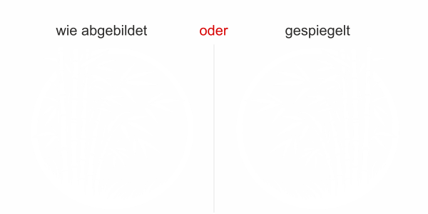 Preview: Glastattoo Bambuspflanze im Kreis - Ansicht Ausrichtung mit Farbauswahl