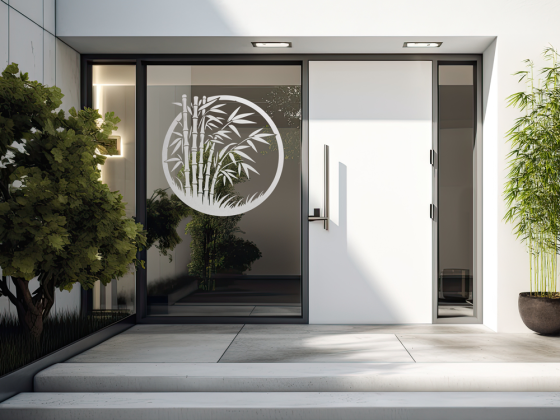 Glastattoo Bambuspflanze im Kreis