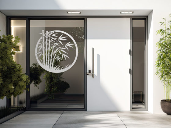 Preview: Glastattoo Bambuspflanze im Kreis