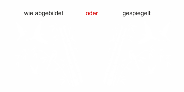 Preview: Glastattoo Bambusstab mit Vögeln - Ansicht Ausrichtung mit Farbauswahl