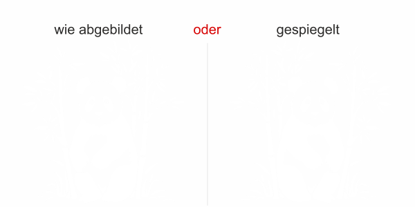 Preview: Glastattoo Bambustrauch mit Panda - Ansicht Ausrichtung mit Farbauswahl