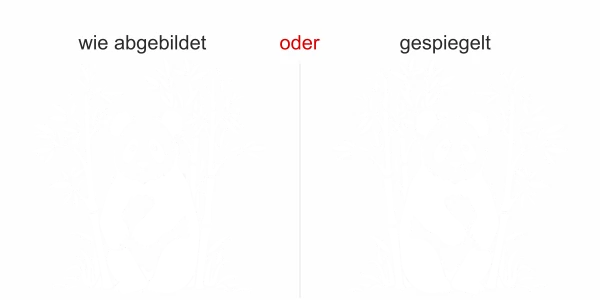 Glastattoo Bambustrauch mit Panda - Ansicht Ausrichtung mit Farbauswahl