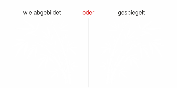 Preview: Glastattoo Bambuszweig im Wind - Ansicht Ausrichtung mit Farbauswahl