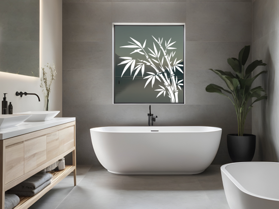 Preview: Glastattoo Bambuszweig im Wind - Ansicht Farbauswahl