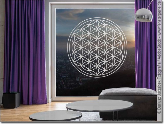 Preview: Glastattoo Blume des Lebens