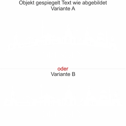 Glastattoo Dresden mit Dresdner Skyline als Aufkleber für Glas - Ansicht Ausrichtung mit Farbauswahl und Variante