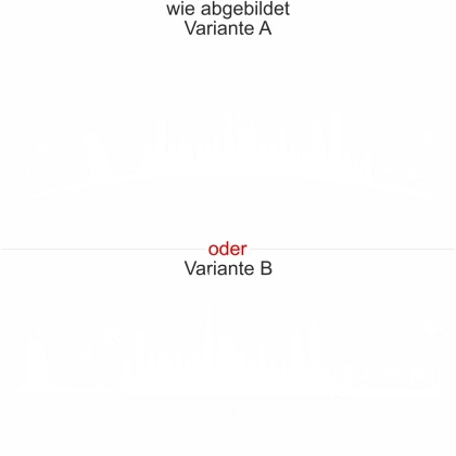 Glastattoo Dubai Skyline - Ansicht Ausrichtung mit Farbauswahl und Variante