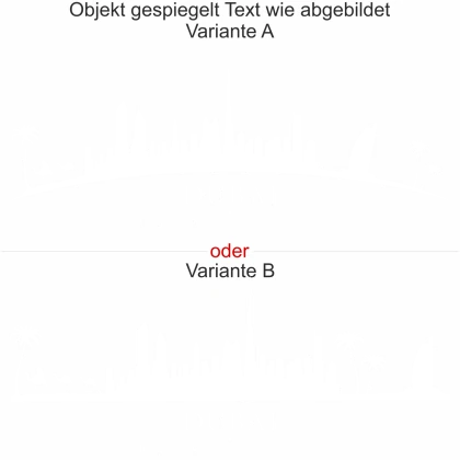 Glastattoo Dubai Skyline - Ansicht Ausrichtung mit Farbauswahl und Variante