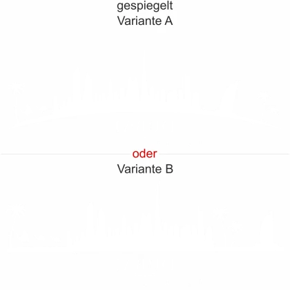 Glastattoo Dubai Skyline - Ansicht Ausrichtung mit Farbauswahl und Variante