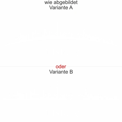 Glastattoo Duisburg Skyline - Ansicht Ausrichtung mit Farbauswahl und Variante