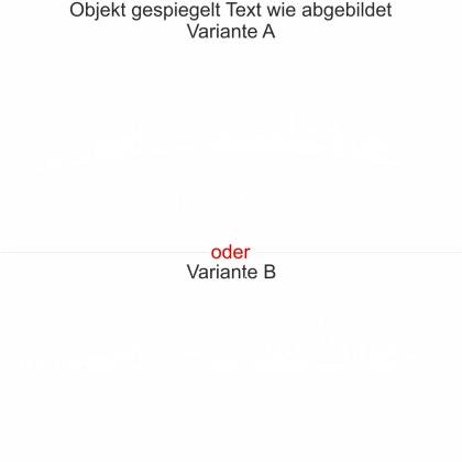 Glastattoo Duisburg Skyline - Ansicht Ausrichtung mit Farbauswahl und Variante