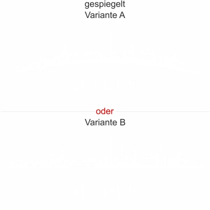 Glastattoo Duisburg Skyline - Ansicht Ausrichtung mit Farbauswahl und Variante