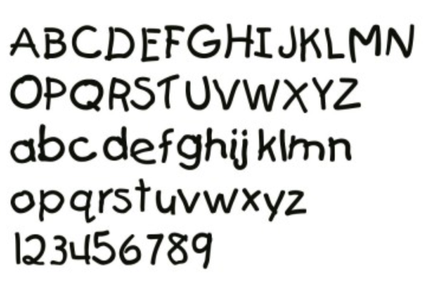 Preview: Glastattoo Elfe mit Wunschnamen - Ansicht Alphabet
