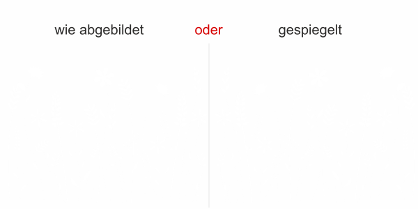 Preview: Glasdekor Frühlingswiese - Ansicht Farbauswahl und Ausrichtung