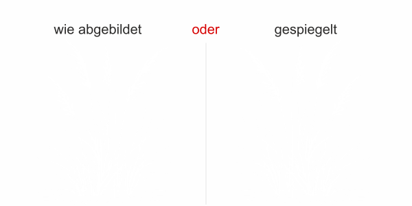Preview: Glastattoo Gras am Ufer - Ansicht Ausrichtung mit Farbauswahl