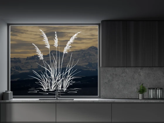 Glastattoo Gras am Ufer