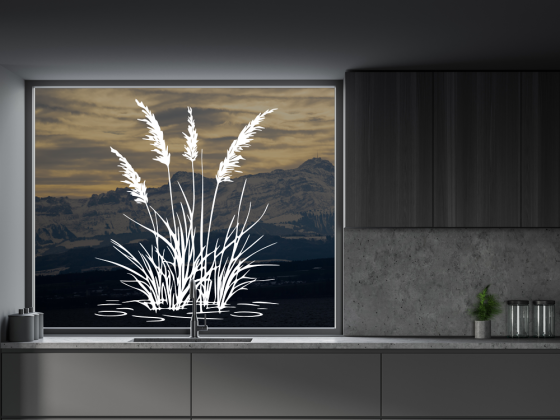 Preview: Glastattoo Gras am Ufer - Ansicht Farbauswahl