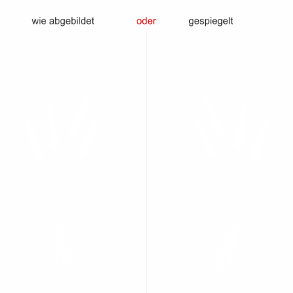 Preview: Glastattoo Grasmotiv - Ansicht Ausrichtung mit Farbauswahl