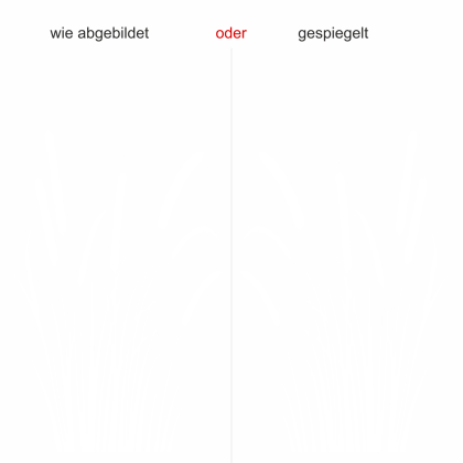 Preview: Glastattoo Kolbenschilf  - Ansicht Ausrichtung mit Farbauswahl