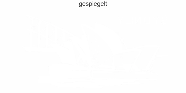Glastattoo Opernhaus Sydney - Ansicht Ausrichtung und Farbauswahl
