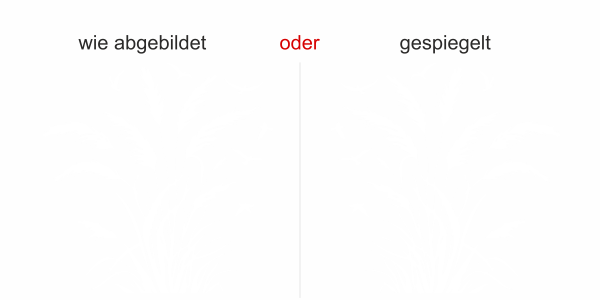 Preview: Glastattoo Pampasgras mit Vogelschwarm - Ansicht Ausrichtung mit Farbauswahl
