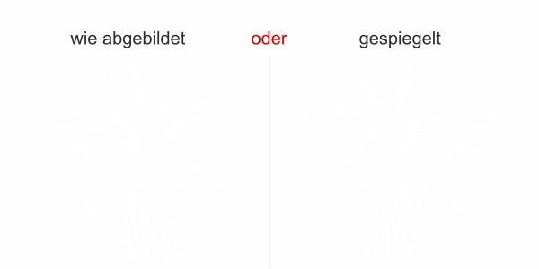 Glastattoo Pampasgras mit Vogelschwarm - Ansicht Ausrichtung mit Farbauswahl