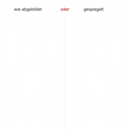 Glastattoo Pampasgras mit Zierwedel - Ansicht Ausrichtung mit Farbauswahl