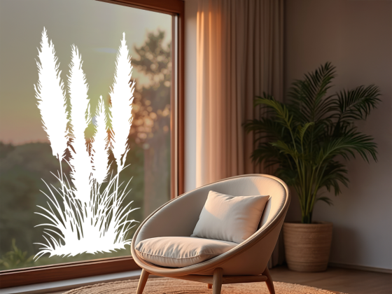 Preview: Glastattoo Pampasgras mit Zierwedel - Ansicht Farbauswahl