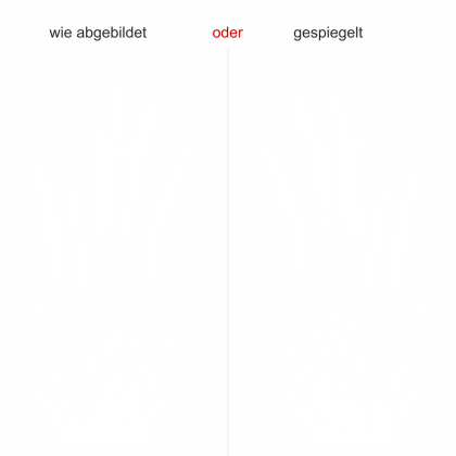 Preview: Glastattoo Pampasgrasmotiv - Ansicht Ausrichtung mit Farbauswahl