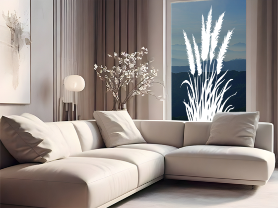 Preview: Glastattoo Pampasgrasmotiv - Ansicht Farbauswahl