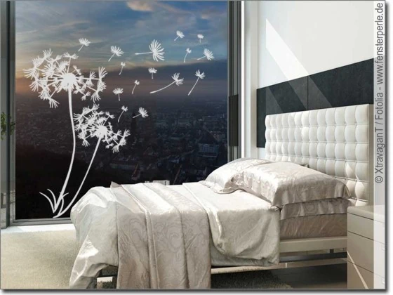 Glastattoo Pusteblume - Fensterdeko aus Milchglasfolie