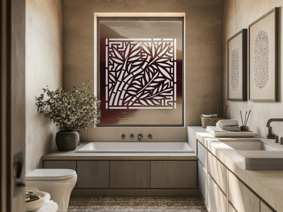 Preview: Glastattoo Quadratisches Bambusdekor