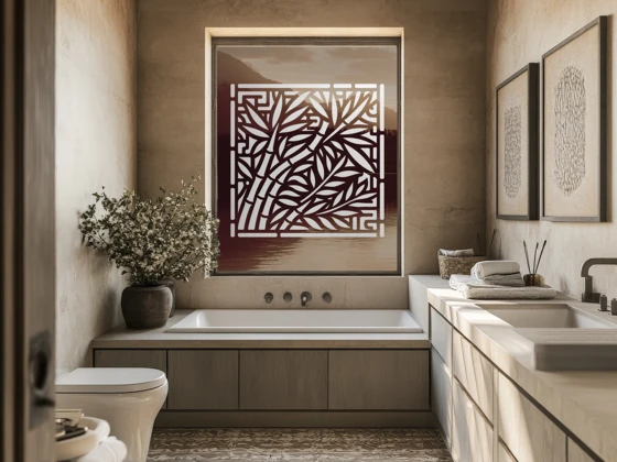 Glastattoo Quadratisches Bambusdekor