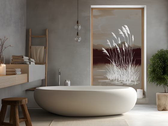 Preview: Glastattoo Schilfgras am Uferrand